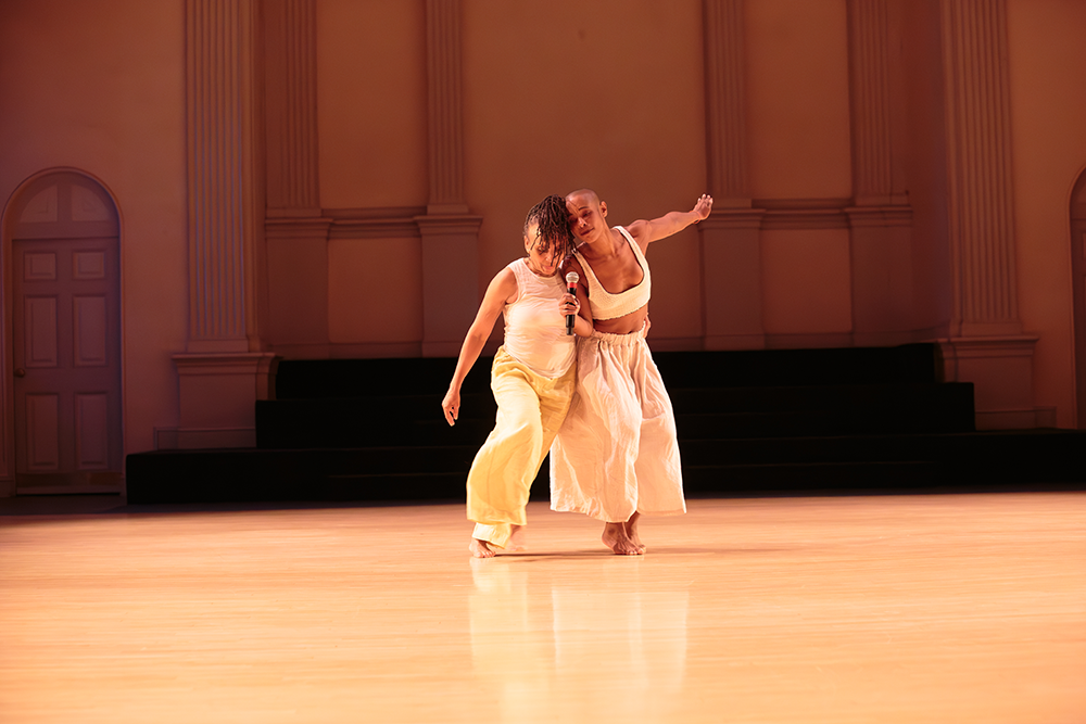 1000_jasmine_hearn image of Charmaine Warren and Jasmine Hearn performing with AUNTS at Danspace Project at St Marks Church.